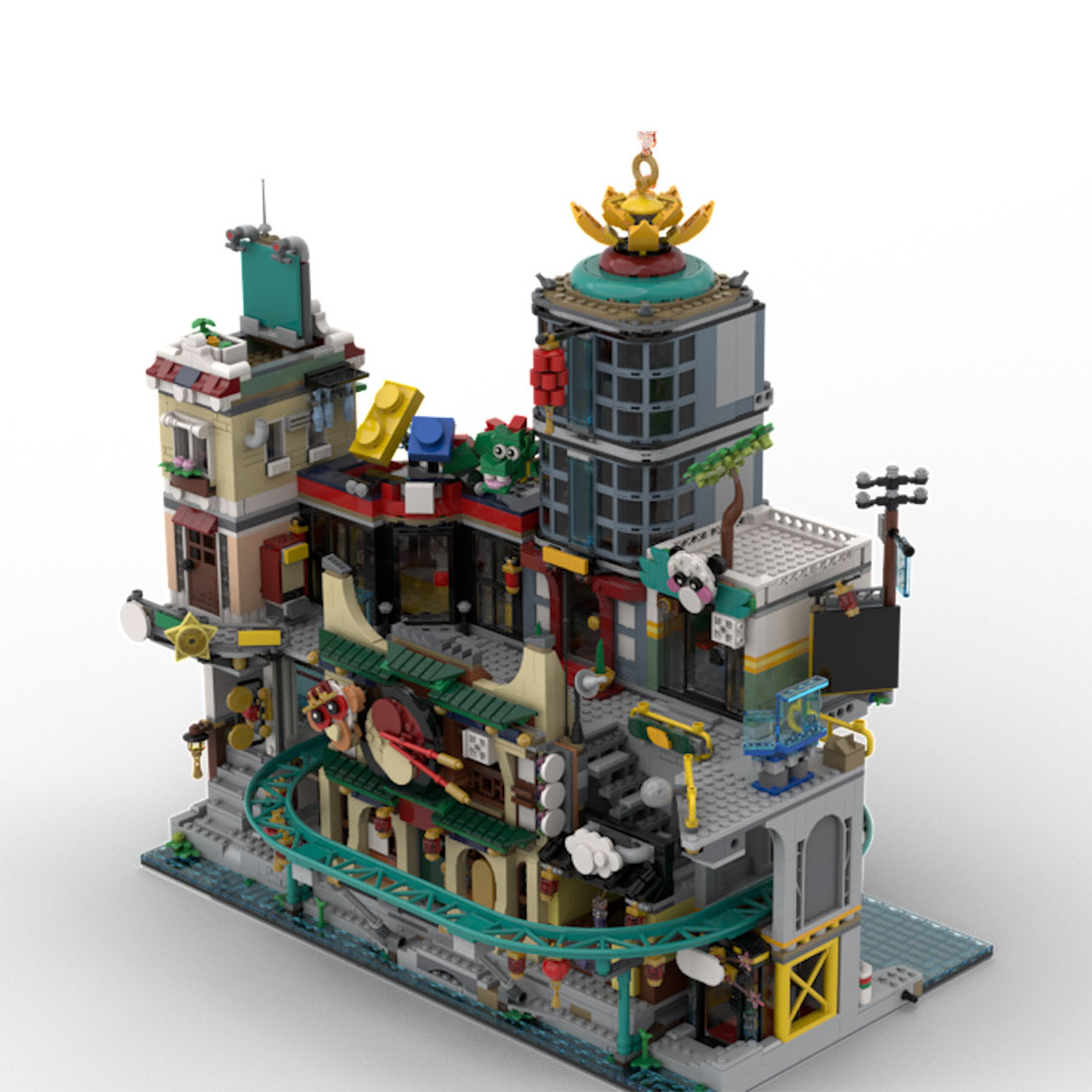 MOC-154224 Modular East Asian Urban Street View Building Blocks