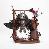 Gothic Metal Mechanical Bat with Display Stand and Spiderweb Decor Building Blocks