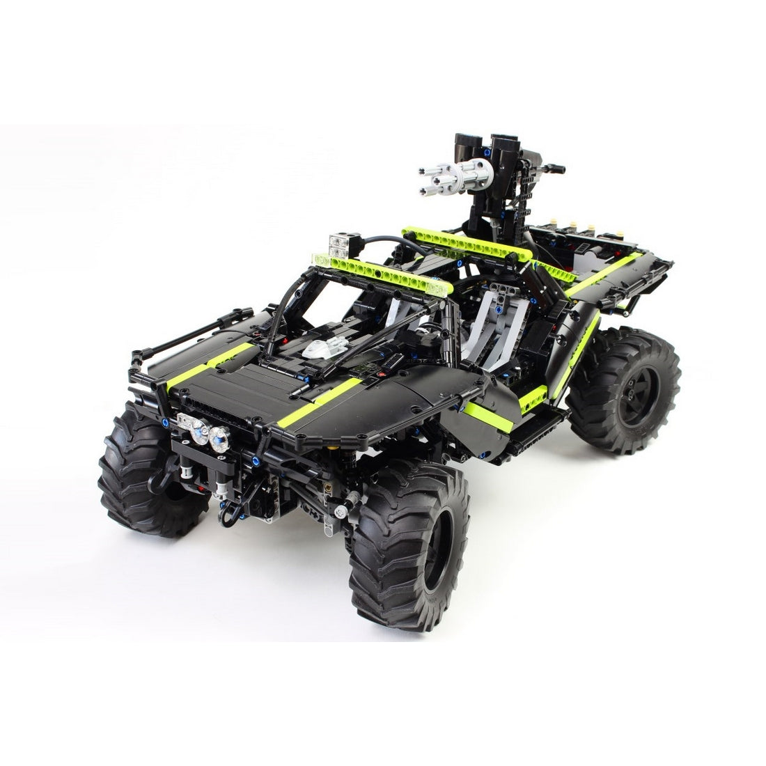 MOC-166891 + MOC-172968 Halo Warthog M12B RC Armored Off-Road Vehicle & Motorized Turret Building Blocks