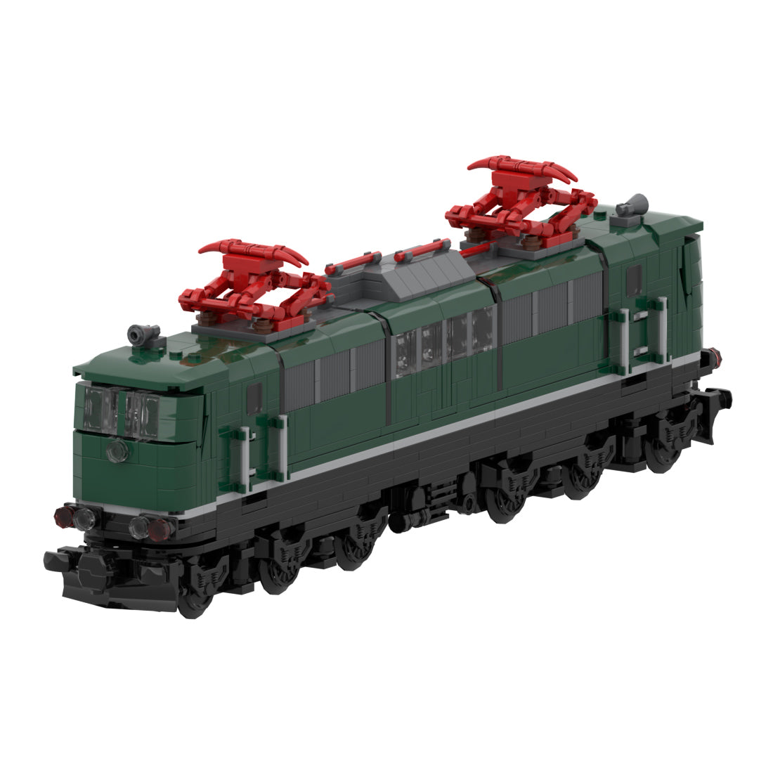 BR151 Green German Heavy-Duty Electric Locomotive Building Blocks