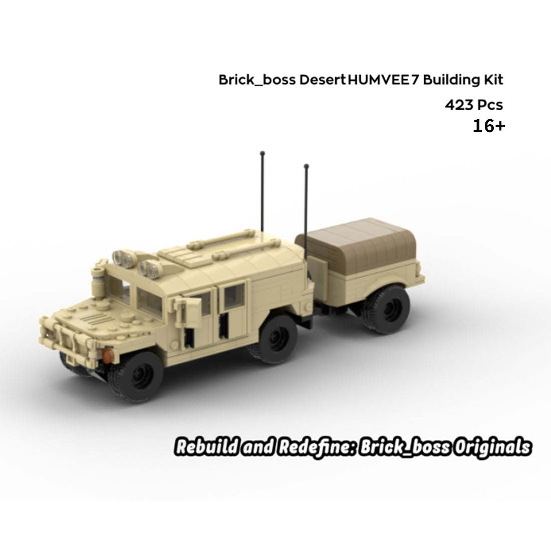 Desert HUMVEE 7 Modern Military Vehicle Building Blocks