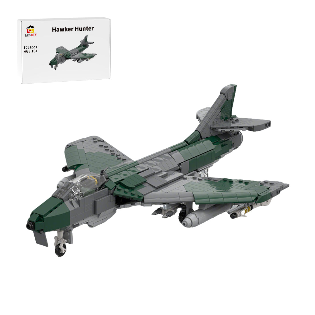 1/35 Scale British Subsonic Hawker Combat Fighter Building Blocks