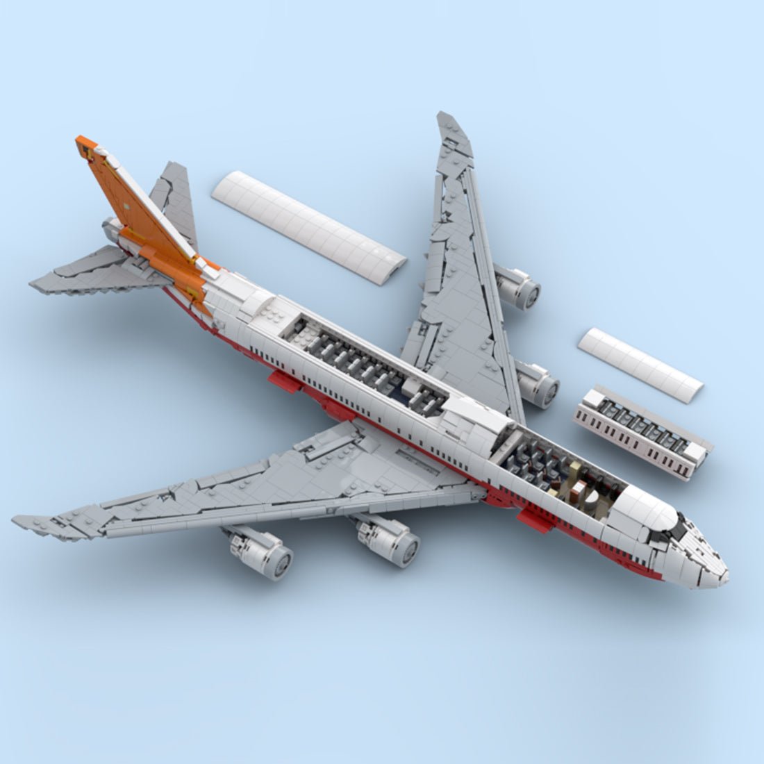 747-8I Factory Livery Airliner Building Blocks-LesDiy-Building Blocks-