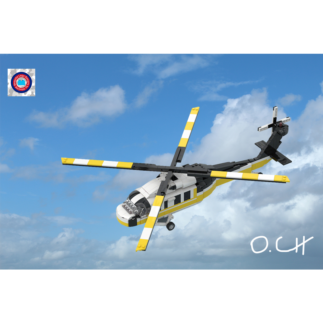 MOC-208046 S-70 Aerial Firefighting Helicopter Building Blocks