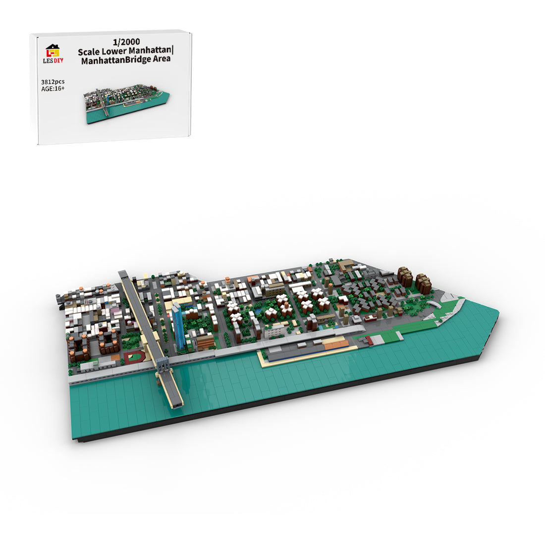 MOC-225884 1/2000 Scale Lower Manhattan - Bridge Area Building Blocks