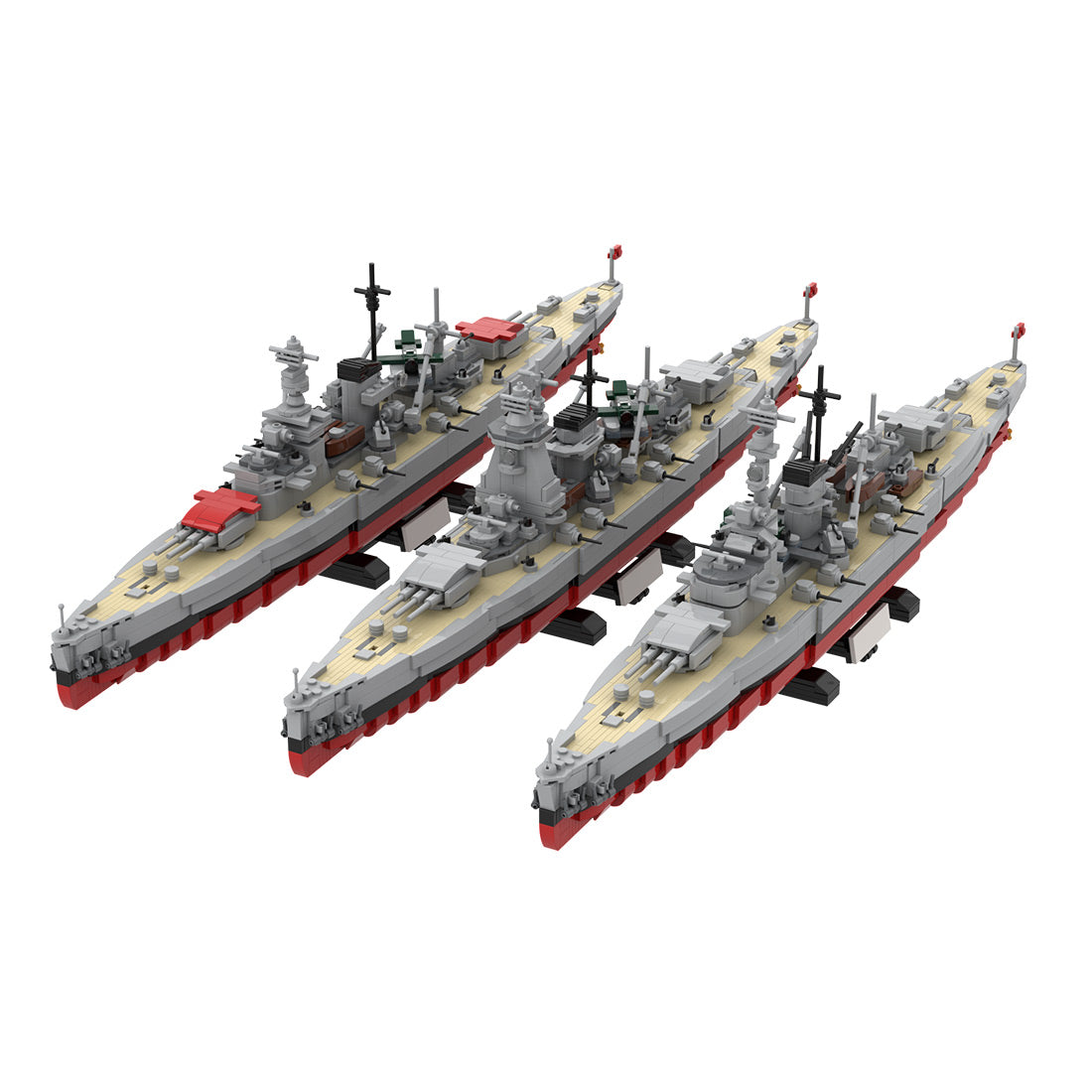 1/300 Scale Germany 3 in 1 Deutschland-class warship Building Blocks