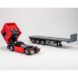 MOC-252296 European Cab-Over Heavy Truck & Self-Steering 3-Axle Trailer Building Blocks