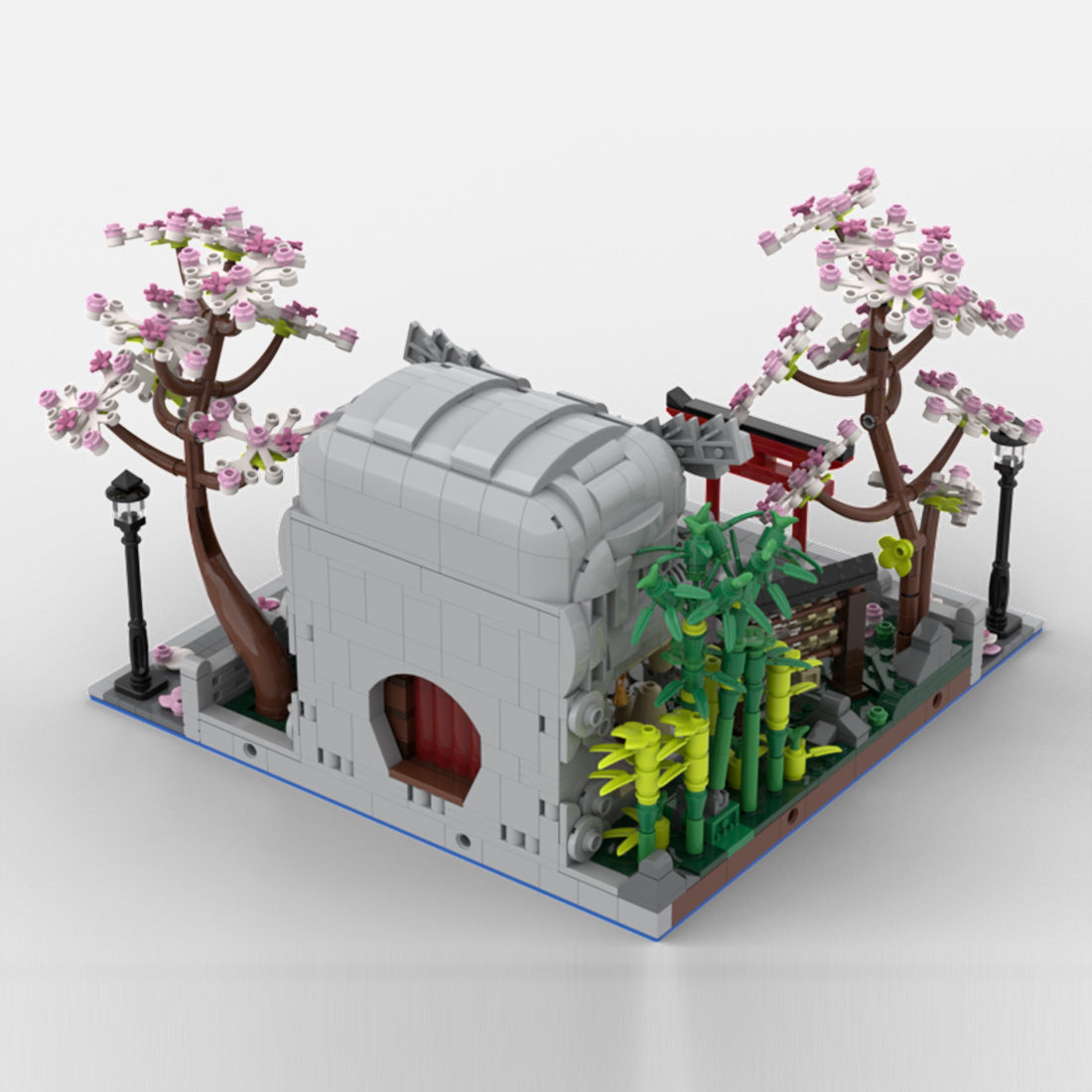 MOC-269494 Lion Head Garden Japanese Shrine Building Blocks