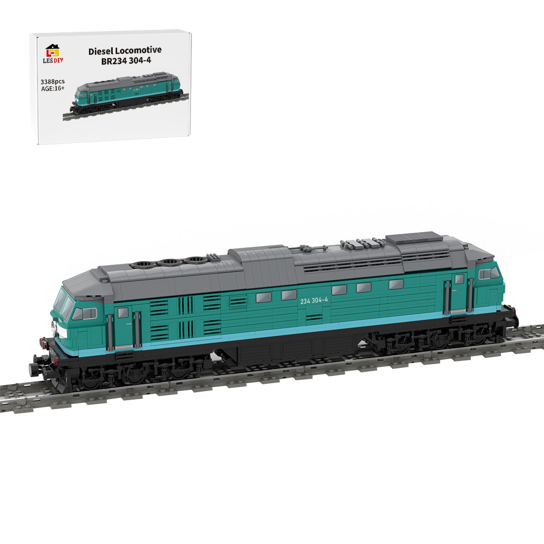 MOC-127413 BR 234 304-4 1:43 Scale Heavy Diesel Locomotive Building Blocks