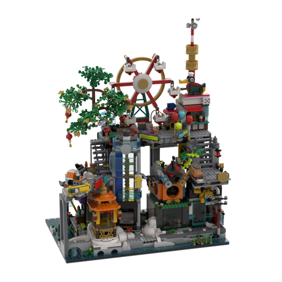 MOC-187763 Modular East Asian Floating City Building Blocks