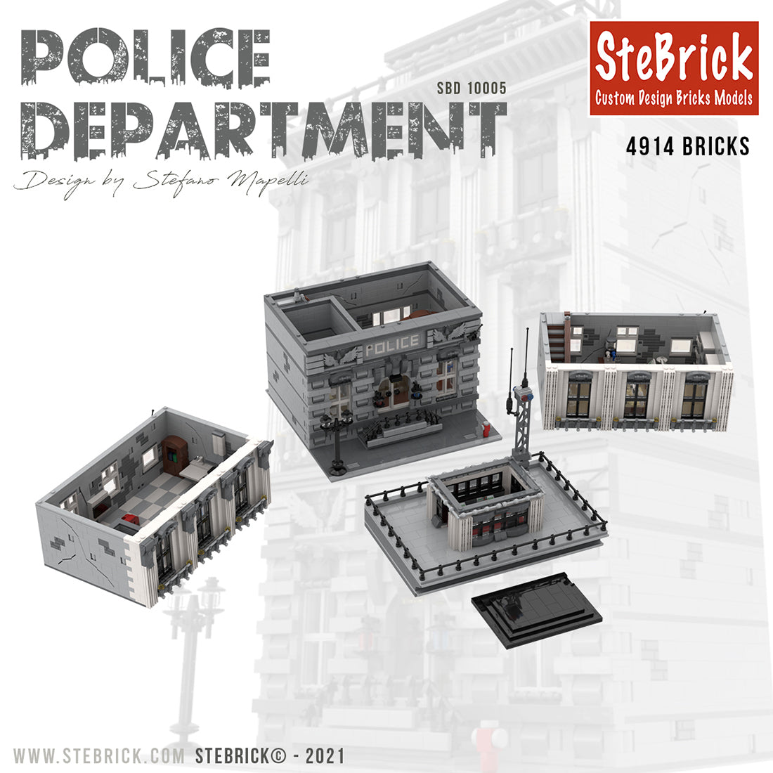MOC-4652 Large-scale Police Department Building Blocks