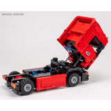MOC-252296 European Cab-Over Heavy Truck & Self-Steering 3-Axle Trailer Building Blocks