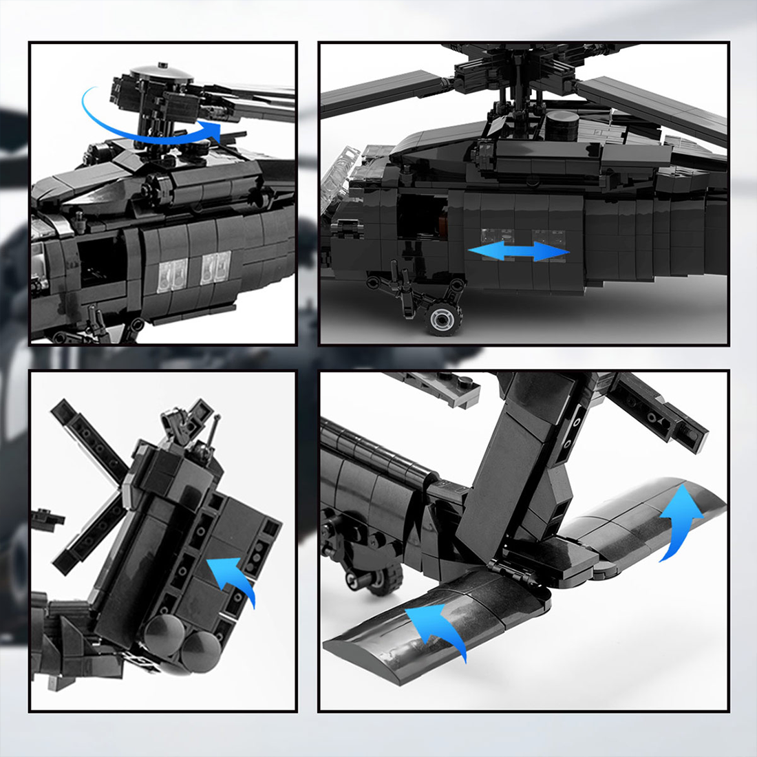MH60M Black Hawk Military Copter Building Blocks