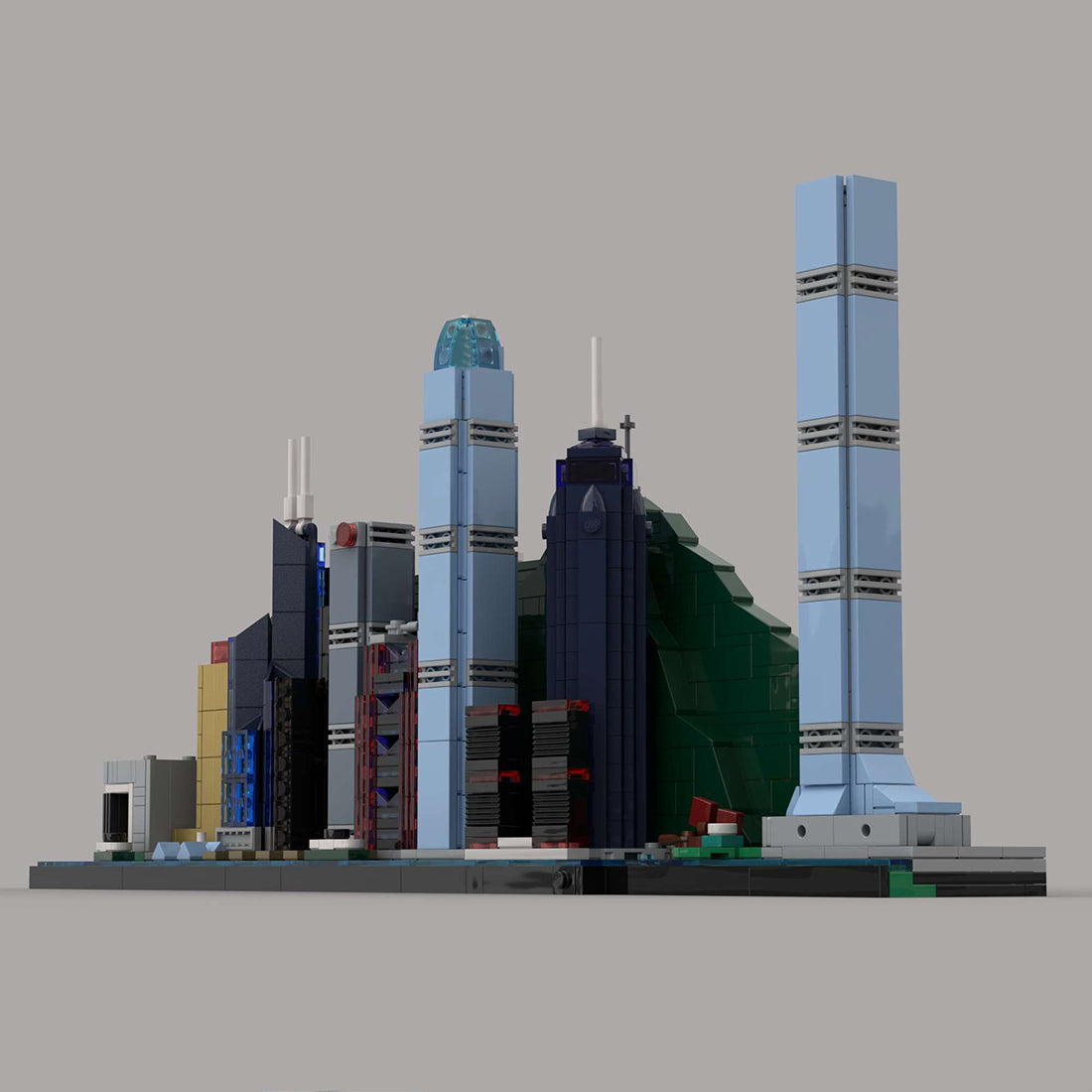 Street Scene MOC HongKong City Skyline Building Blocks