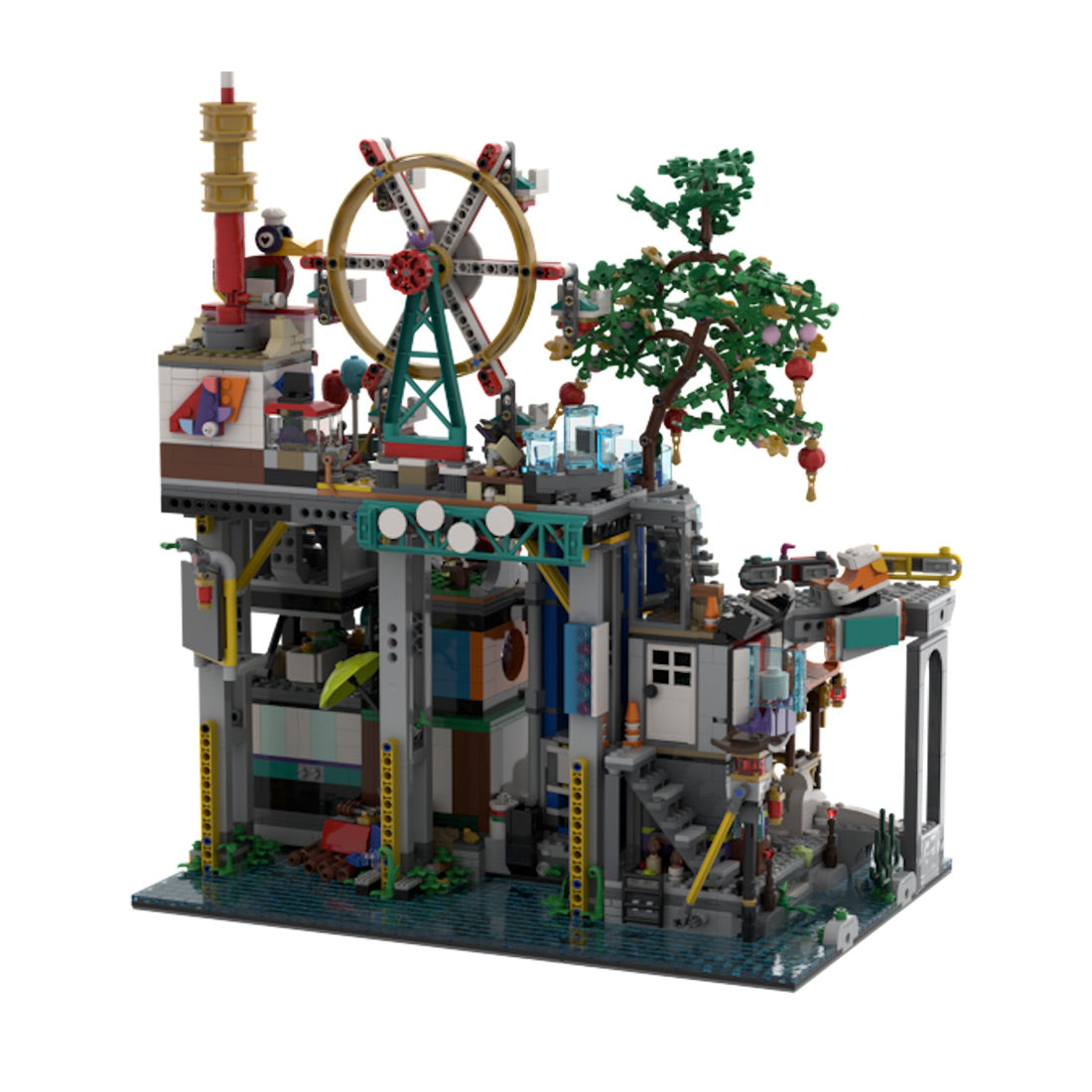 MOC-187763 Modular East Asian Floating City Building Blocks