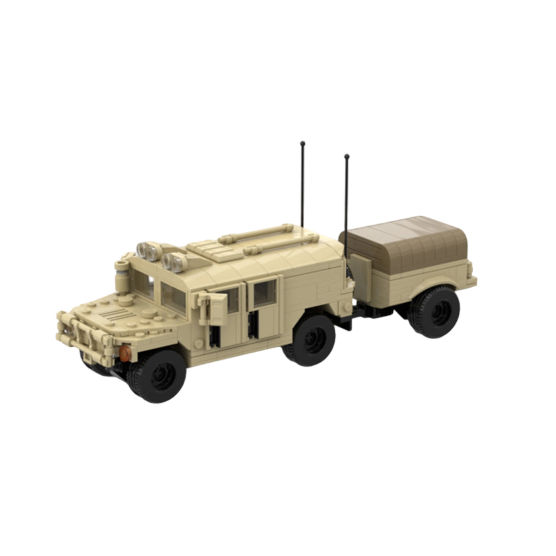 Desert HUMVEE 7 Modern Military Vehicle Building Blocks