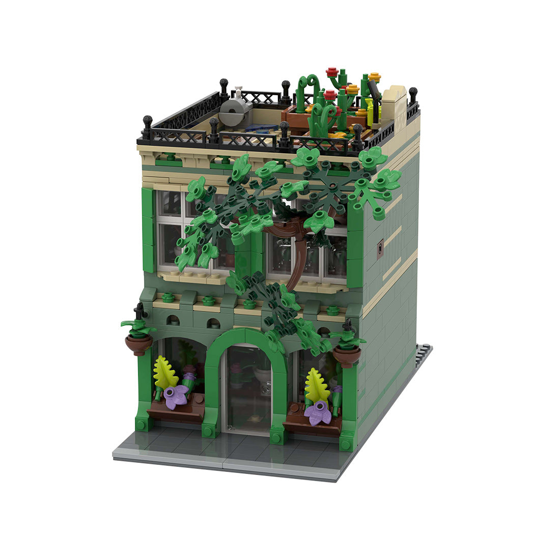 MOC-209268 Green Ivy Flower Shop Modular Building Blocks