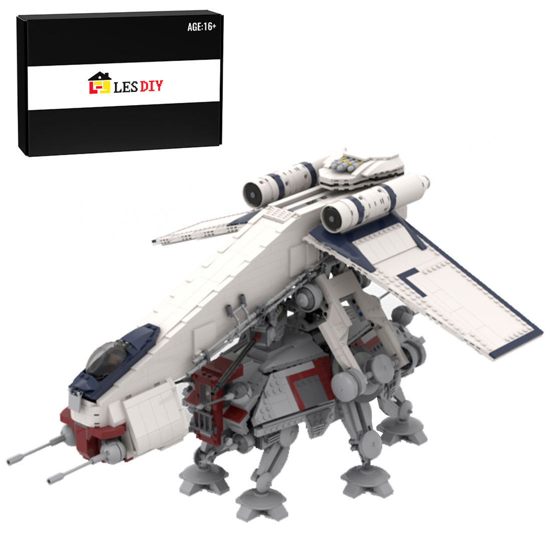 Sci-Fi Dropship & Armored Walker Combo MOC Building Block