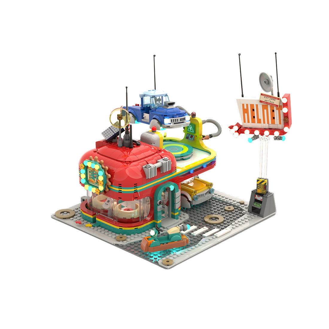 Space Helmet Roadside Diner Building Blocks