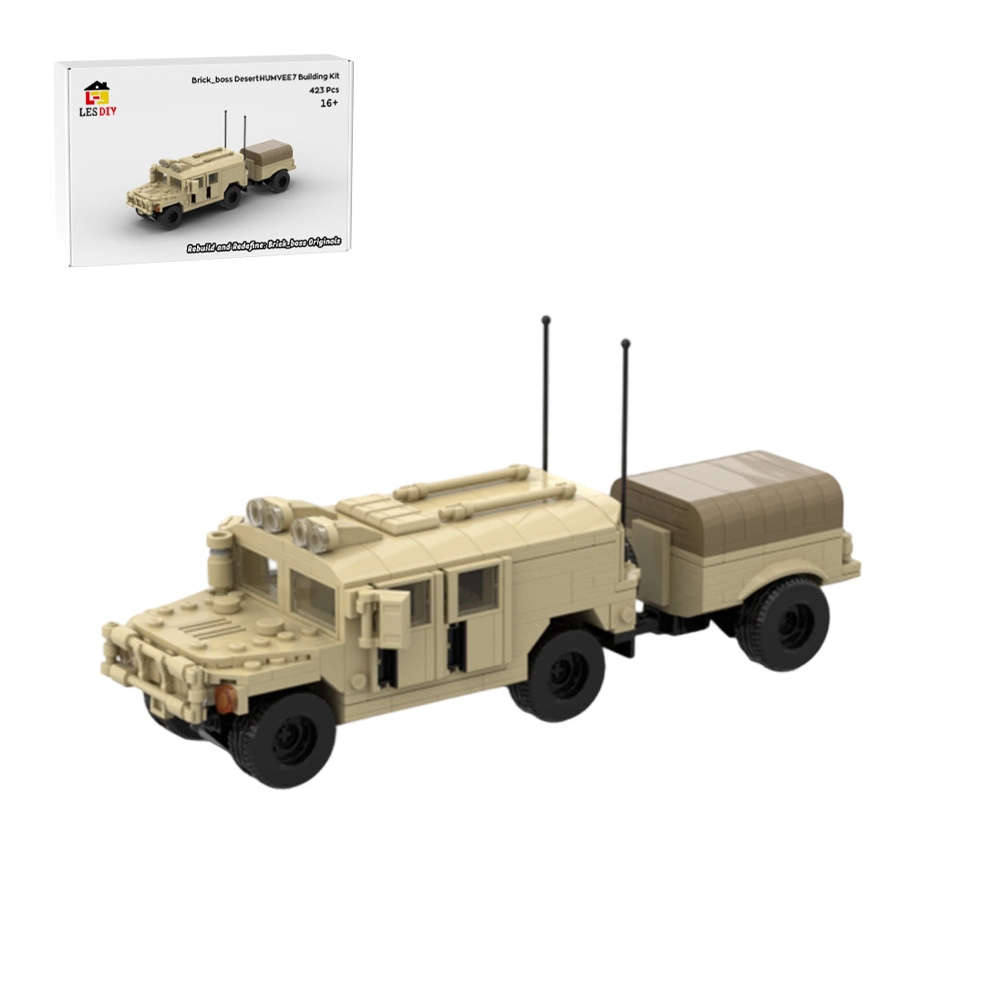 Desert HUMVEE 7 Modern Military Vehicle Building Blocks