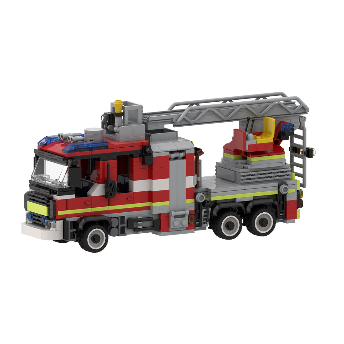 Emergency Vehicle with Ladder Fire Truck Building Blocks