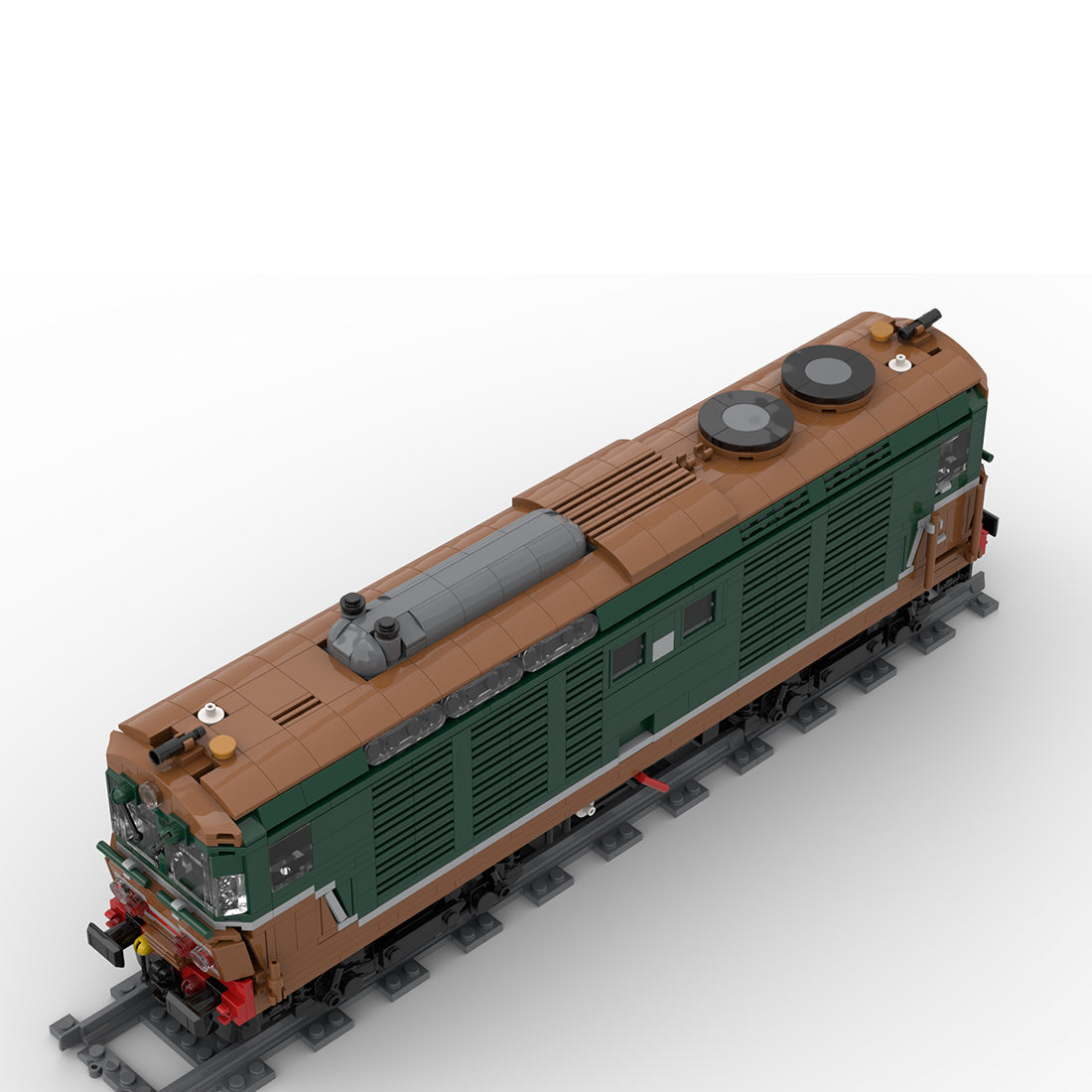 Italy Diesel Locomotive D.445 Train Building Blocks