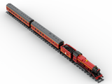 Red 460 Hogwarts Express Steam Locomotive Building Blocks - Dynamic Version