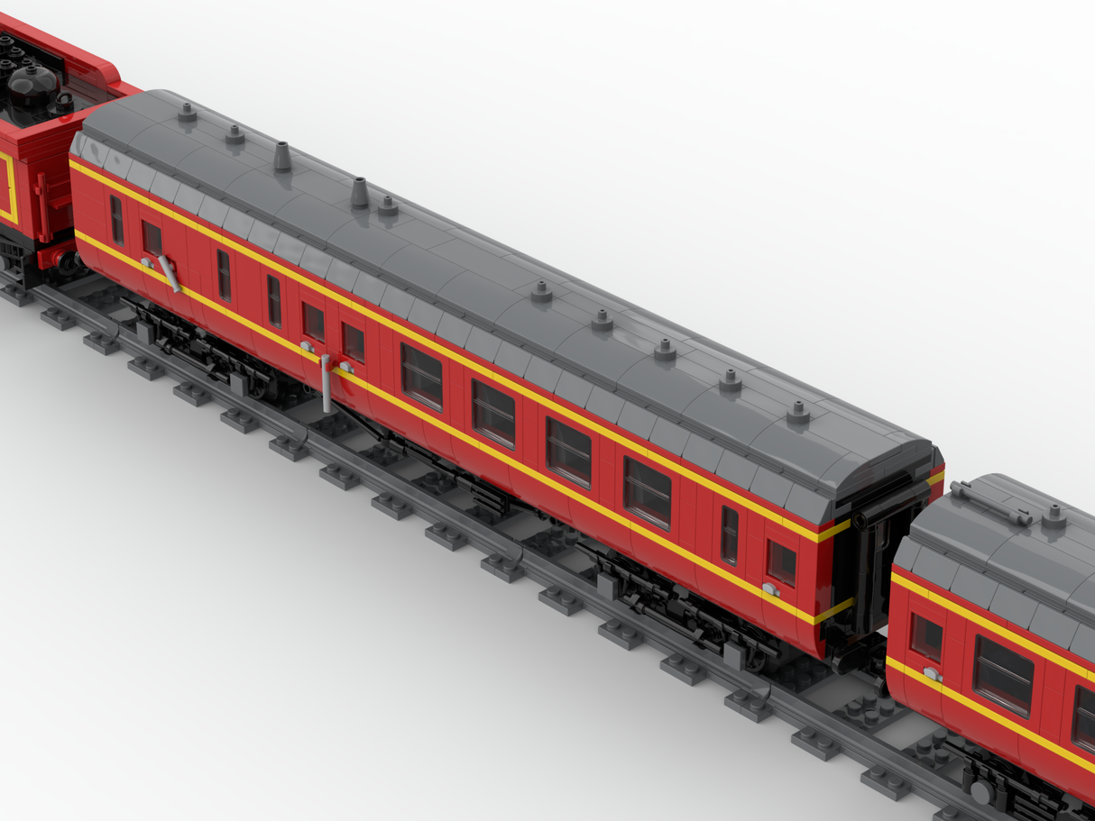 Red 460 Hogwarts Express Steam Locomotive Building Blocks - Dynamic Version