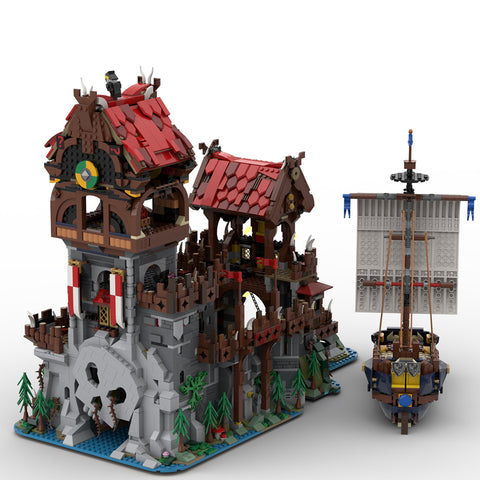 MOC-136695 Wolfpack Tower & Medieval Ship