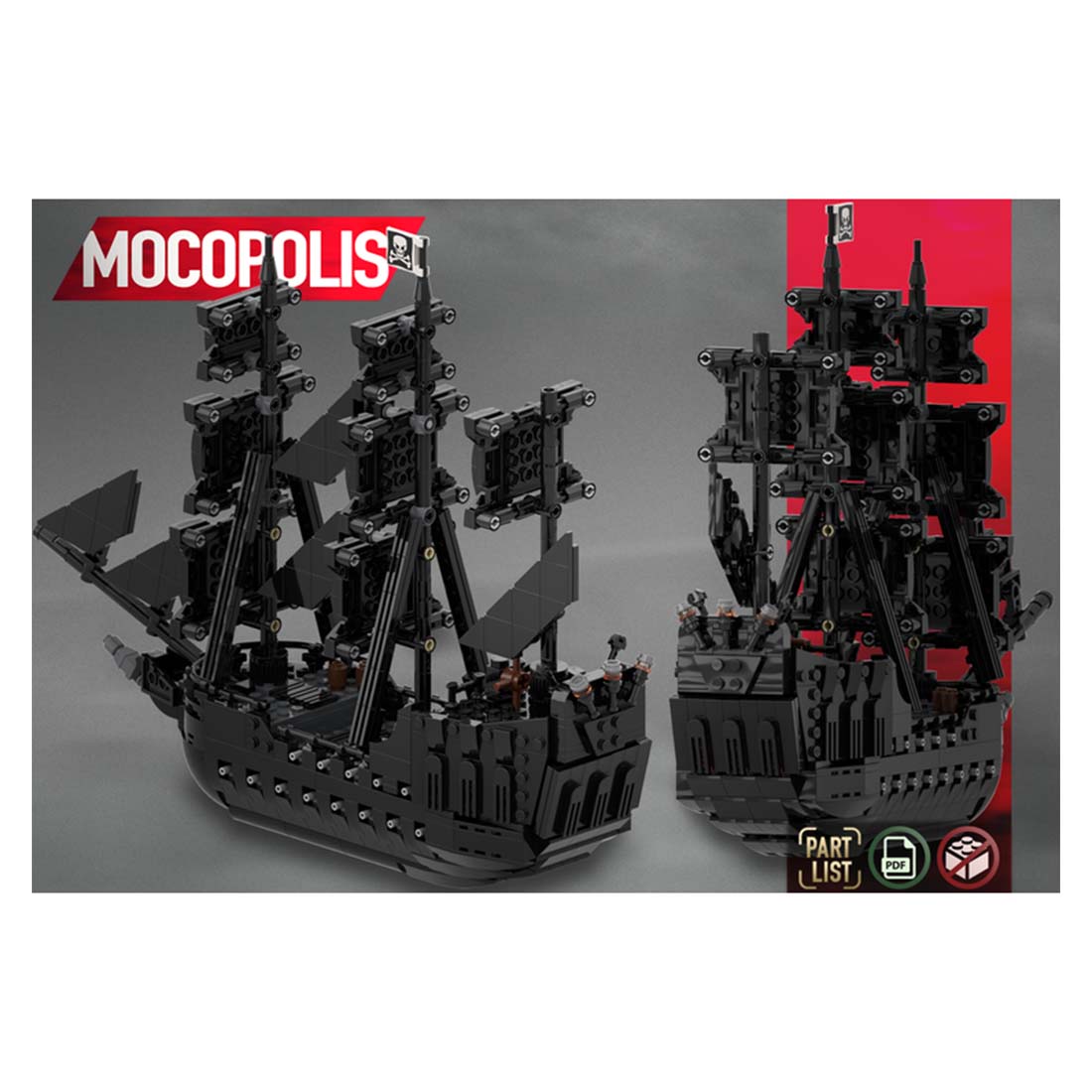 MOC-84574 Pirate Black Pearl Ship Model