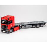 MOC-252296 European Cab-Over Heavy Truck & Self-Steering 3-Axle Trailer Building Blocks