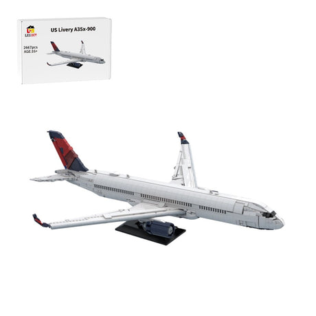 A350-900 U.S. Livery Widebody Airliner Building Blocks-LesDiy-Building Blocks-