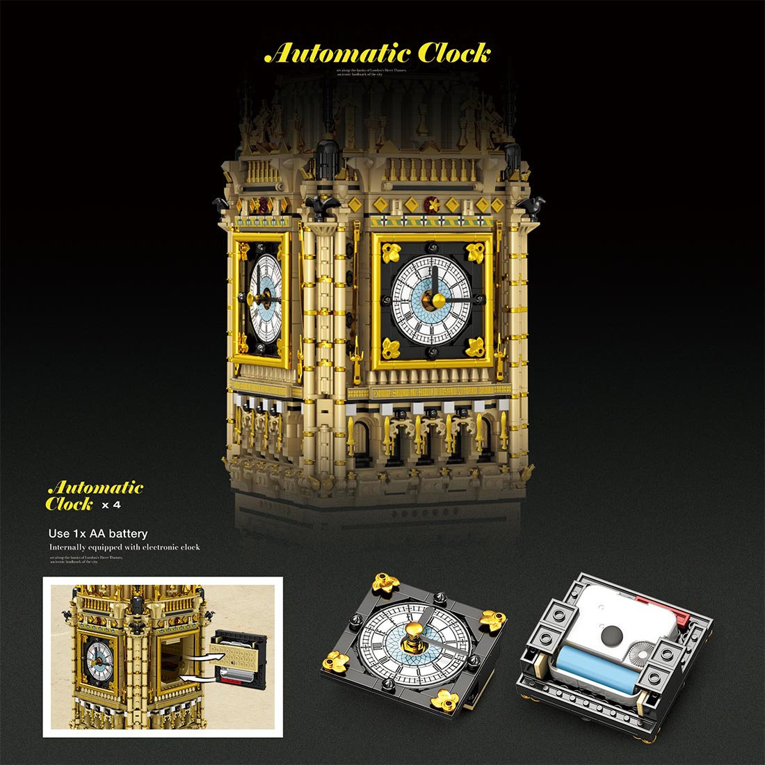 Famous British Landmark Clock Tower Building Blocks
