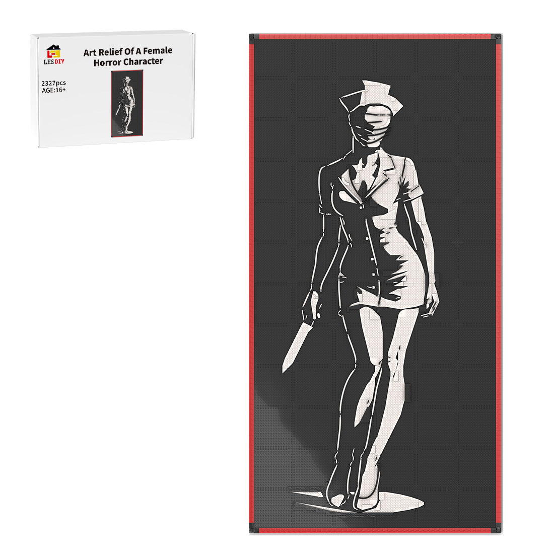 MOC-238853 Lego art relief of a female horror character Building Blocks