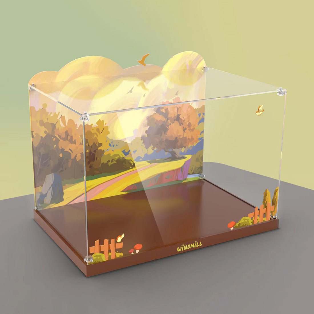 Acrylic Display Box Dust Cover for Dutch Windmills - Without Block Set - LesDiy - 