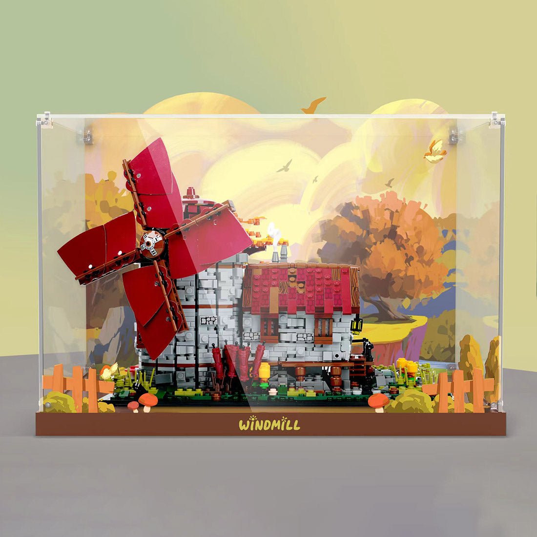 Acrylic Display Box Dust Cover for Dutch Windmills - Without Block Set - LesDiy - 
