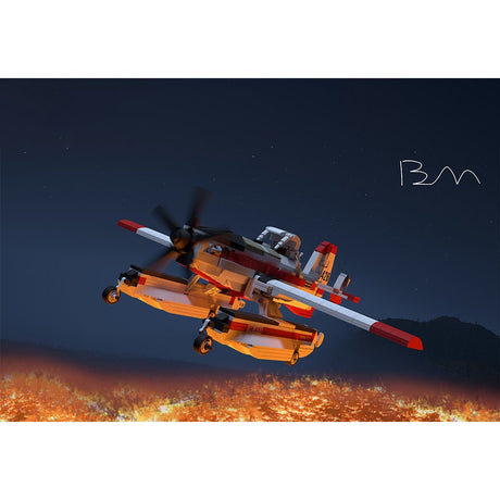 AT-802F Fire Boss Tanker 426 Amphibious Firefighting Plane Building Blocks-LesDiy-MOC-