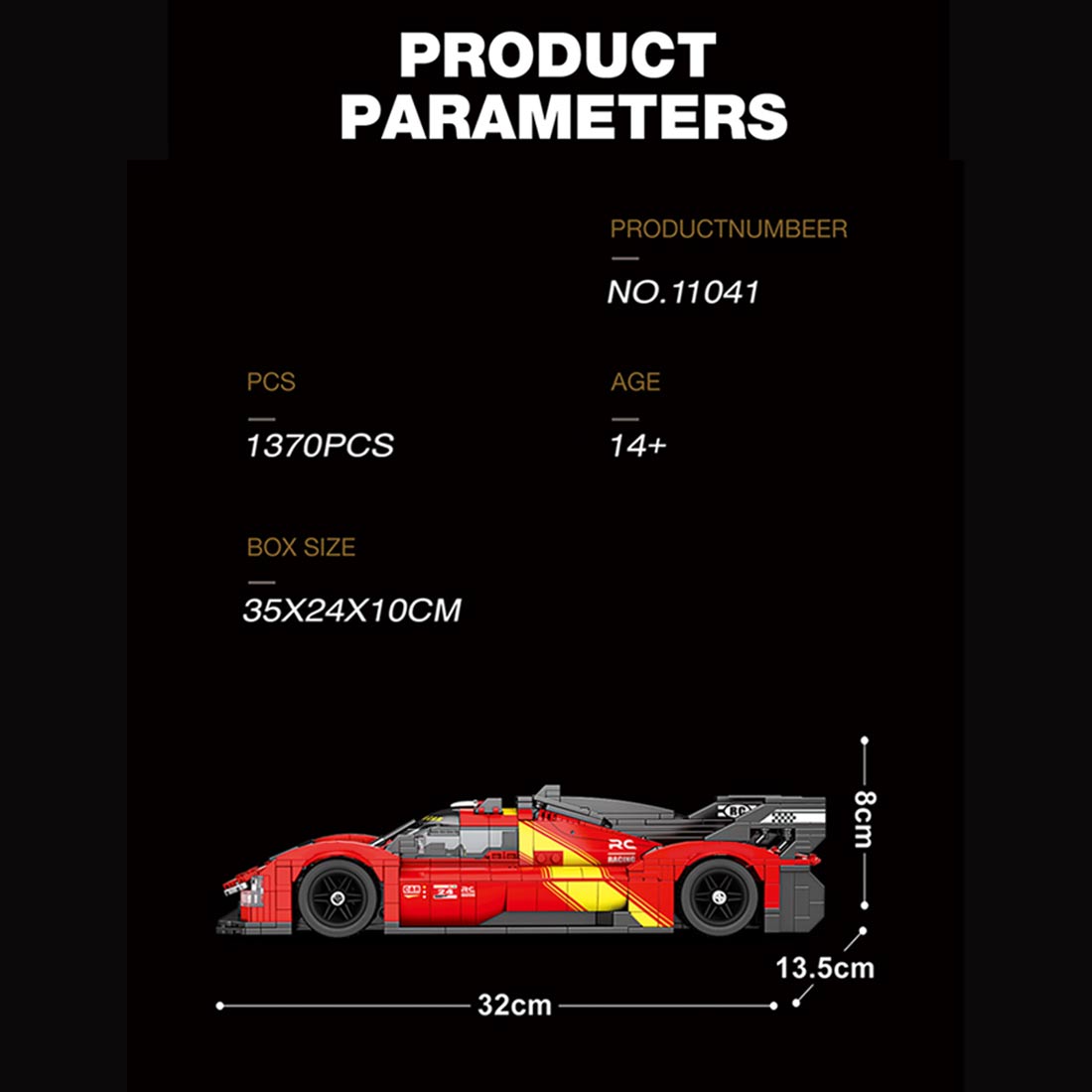 Mocsage 1:16 499P Supercar Building Blocks