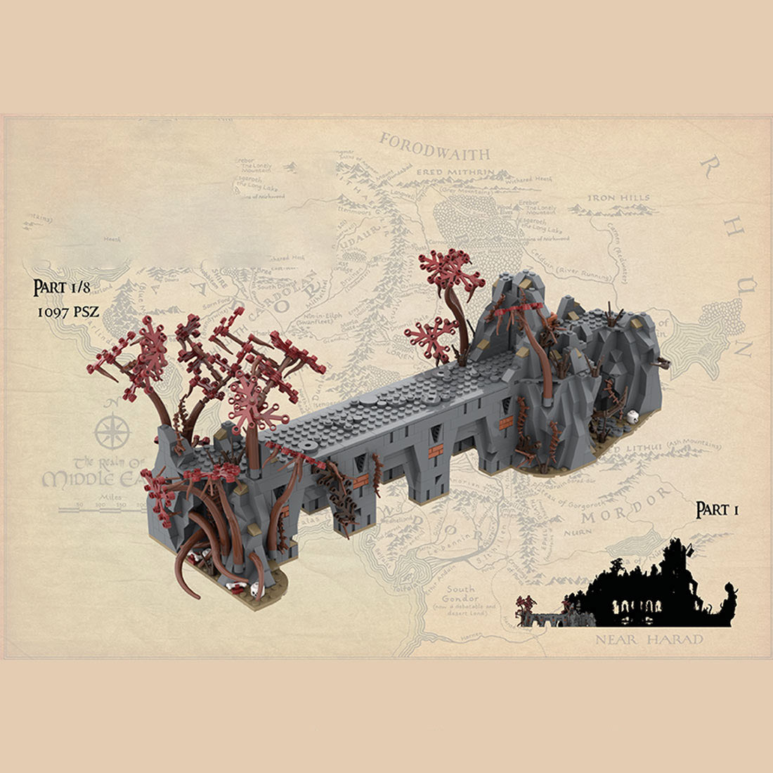 MOC-233504 Medieval Dark Magic Mountain Building Blocks