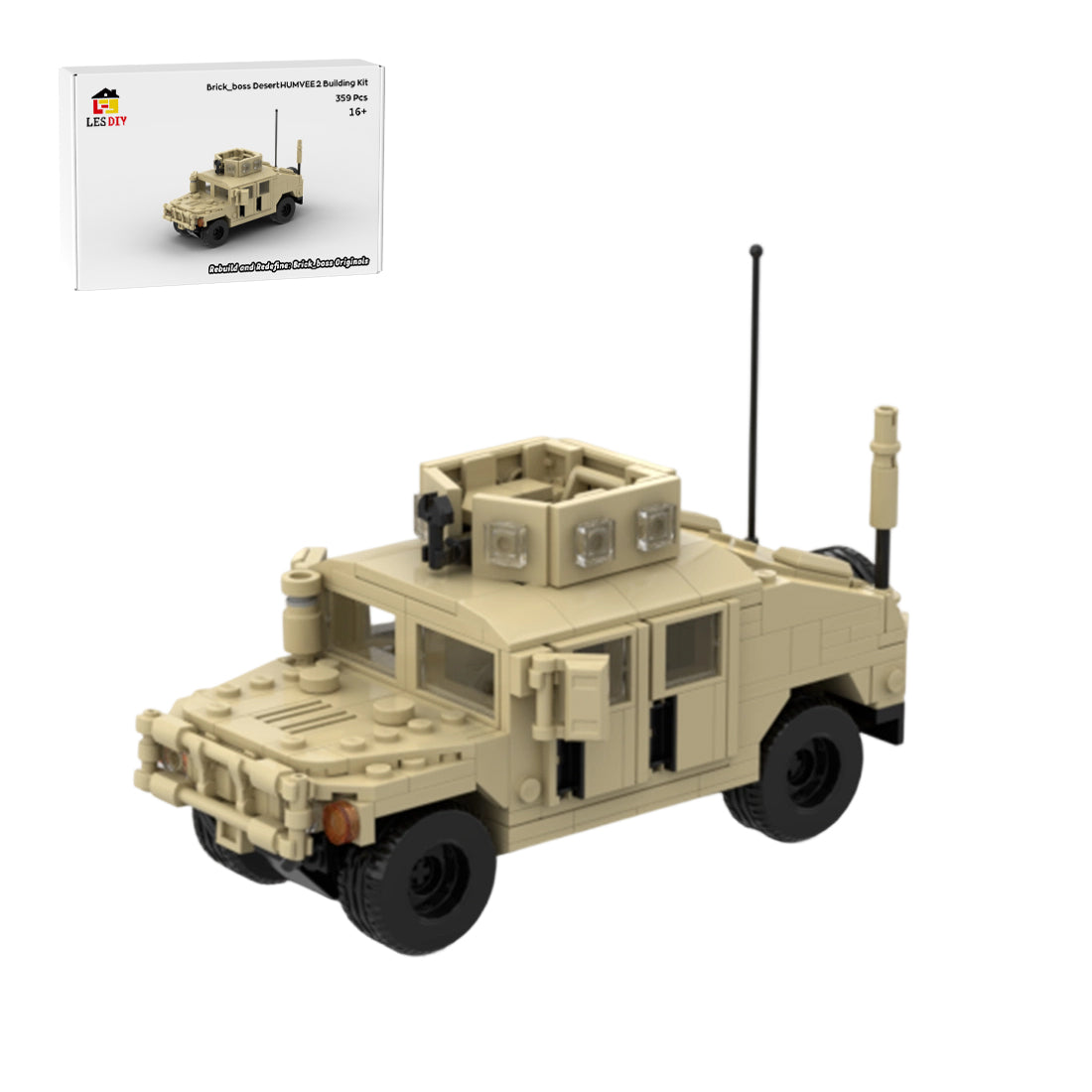Desert HUMVEE 3 Modern Military Vehicle Building Blocks