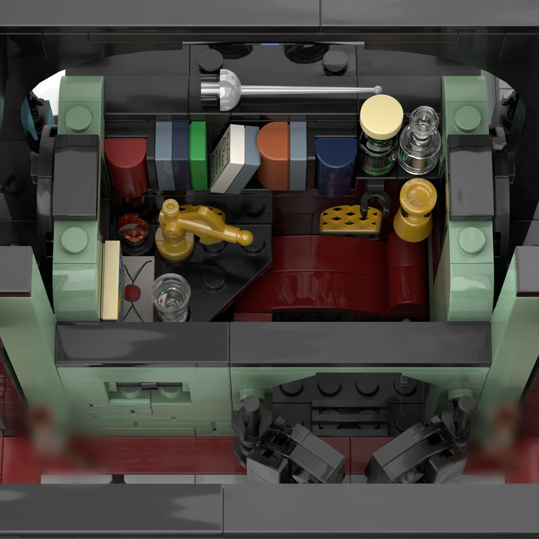 Black Pirate Watchtower Building Blocks-LesDiy-MOC-