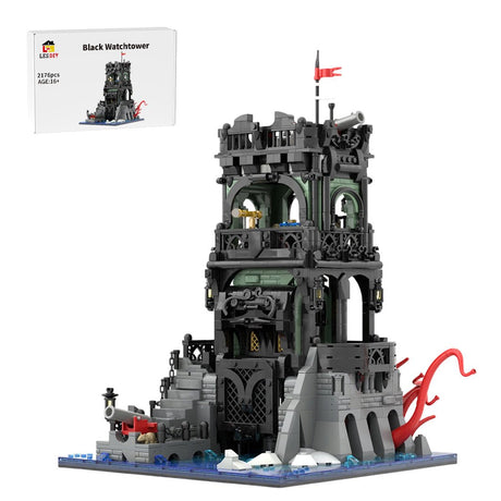 Black Pirate Watchtower Building Blocks-LesDiy-MOC-