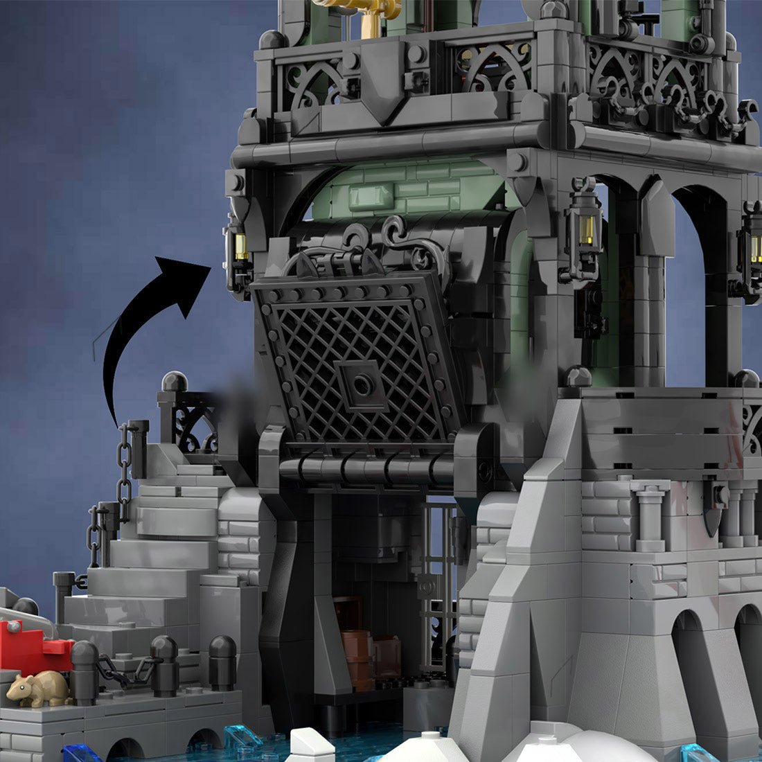 Black Pirate Watchtower Building Blocks-LesDiy-MOC-