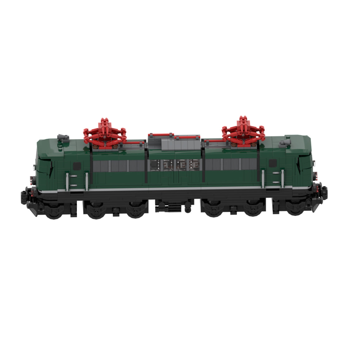BR151 Green German Heavy-Duty Electric Locomotive Building Blocks