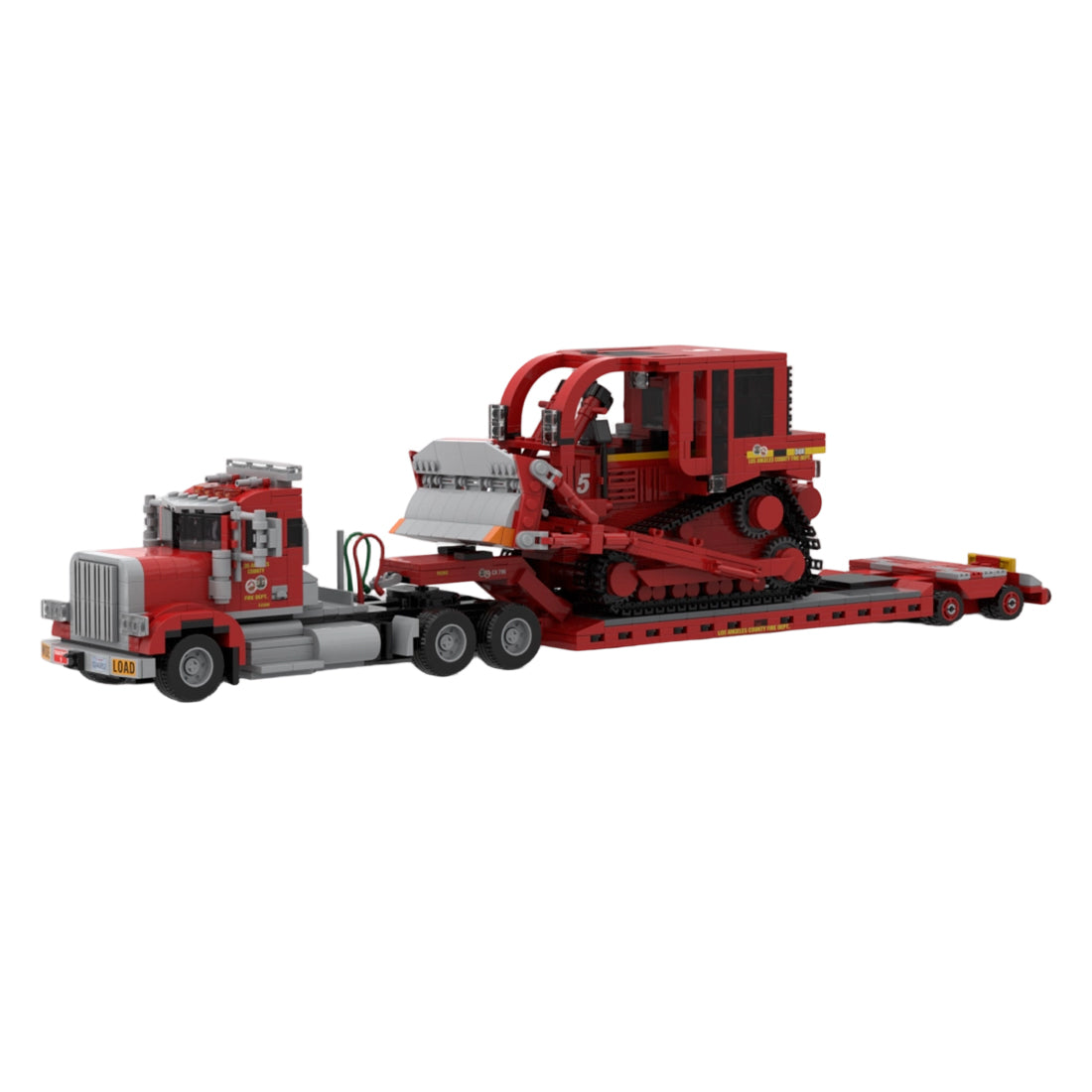 MOC-257804 Peterbilt 367 + CAT D8R Dozer - L.A County Dozer Team 5 Building Block