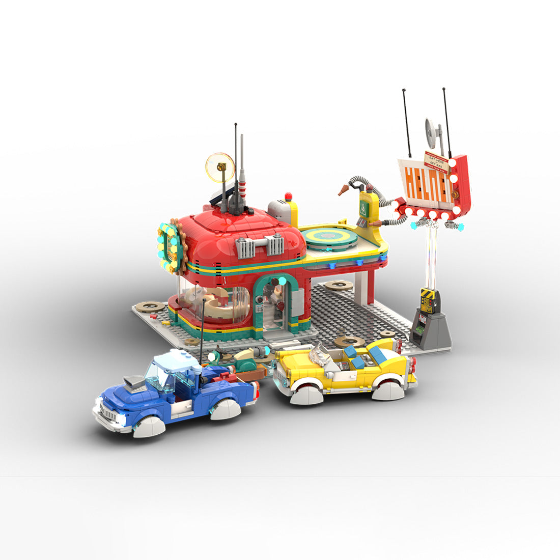 Space Helmet Roadside Diner Building Blocks