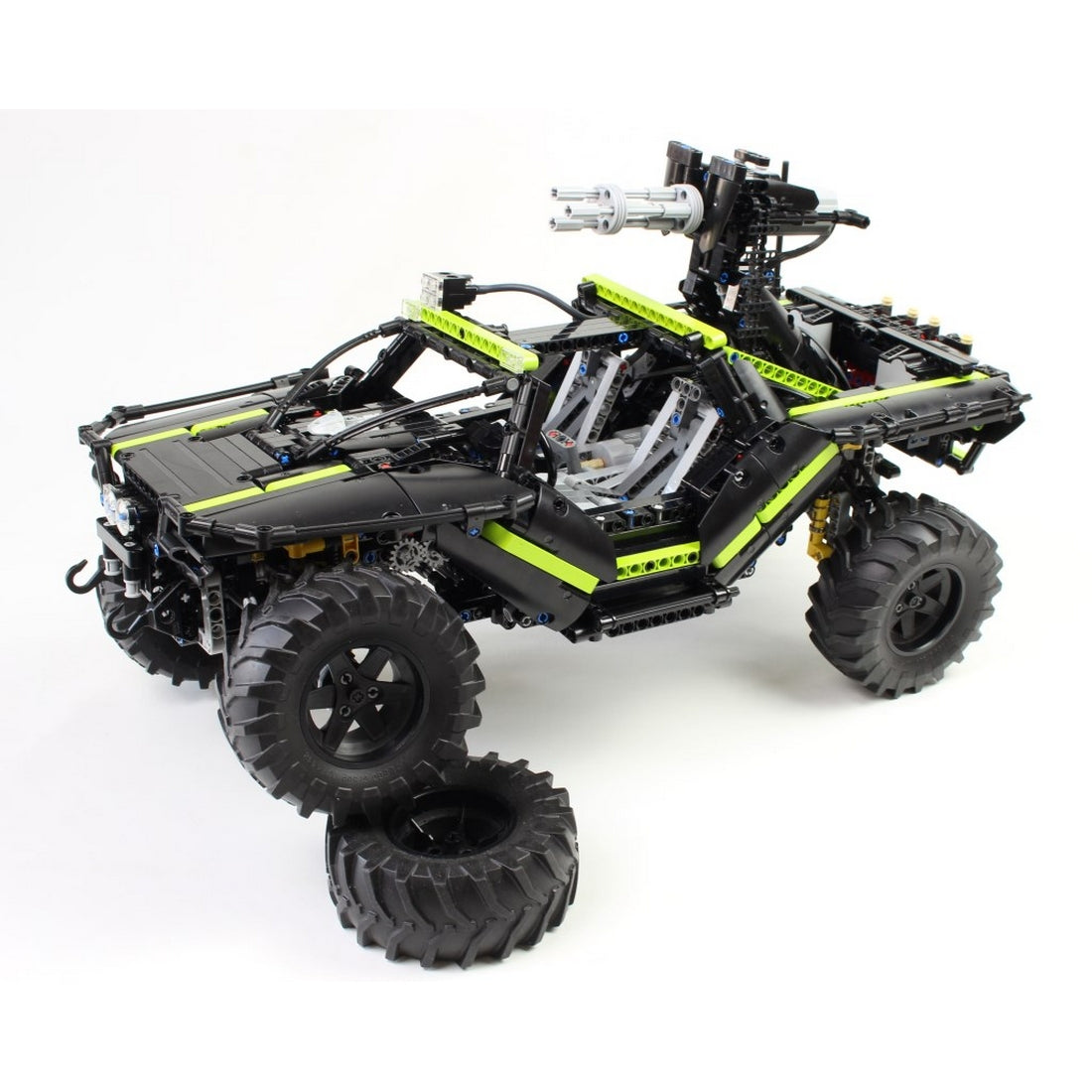 MOC-166891 + MOC-172968 Halo Warthog M12B RC Armored Off-Road Vehicle & Motorized Turret Building Blocks