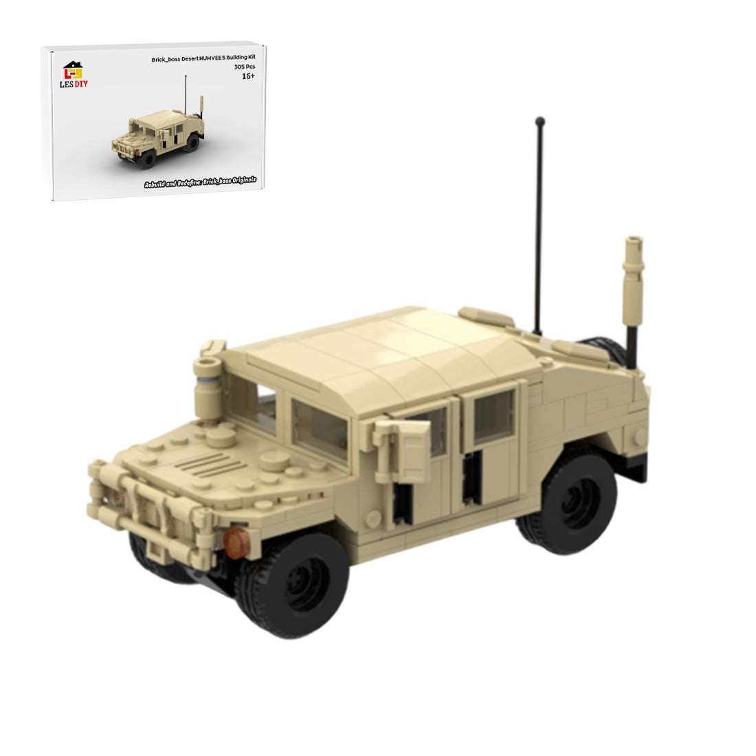 Desert HUMVEE 5 Modern Military Vehicle Building Blocks