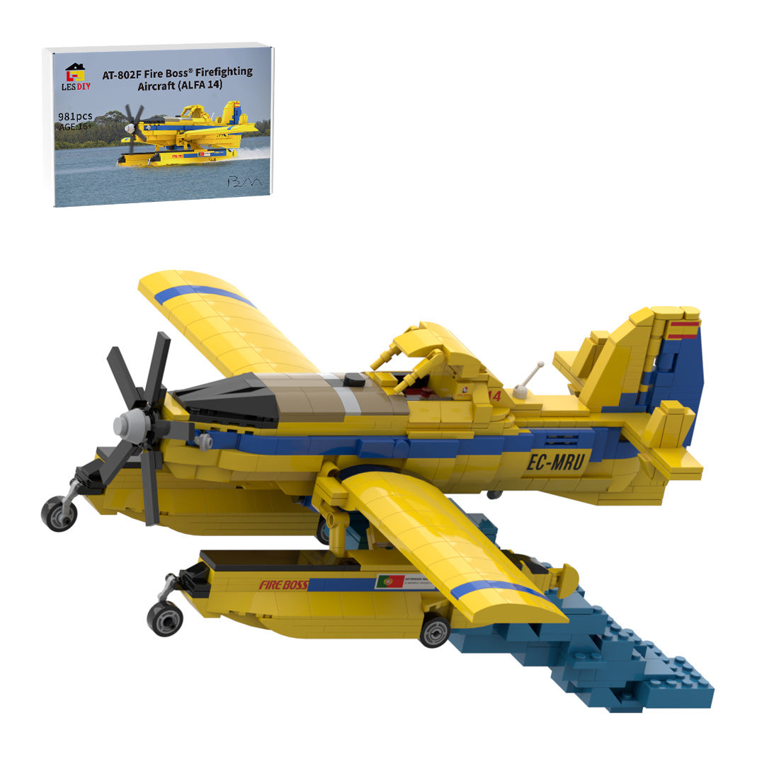 AT-802F Fire Boss ALFA 14 Amphibious Firefighting Plane Building Blocks