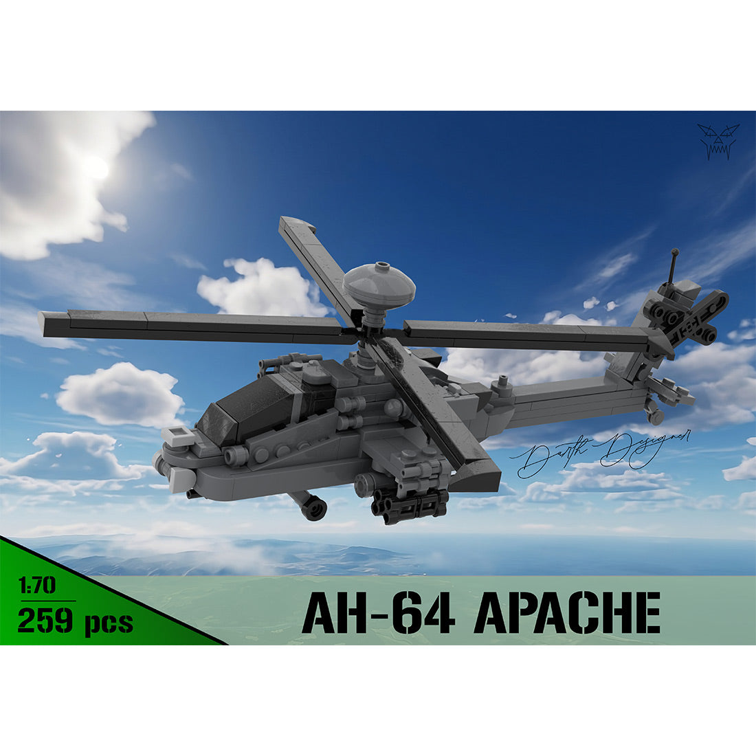 MOC-254665 US Attack Helicopter - 1:70 Scale Building Blocks